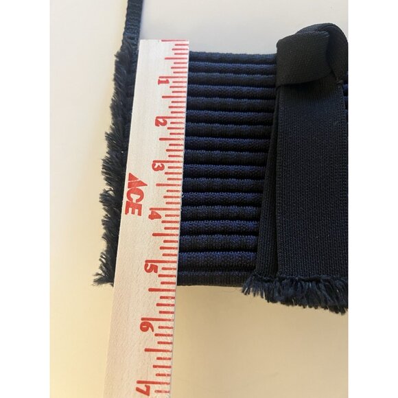 Rothy's convertible shoulder clutch blue black fringe bow bag coquette - Picture 14 of 16